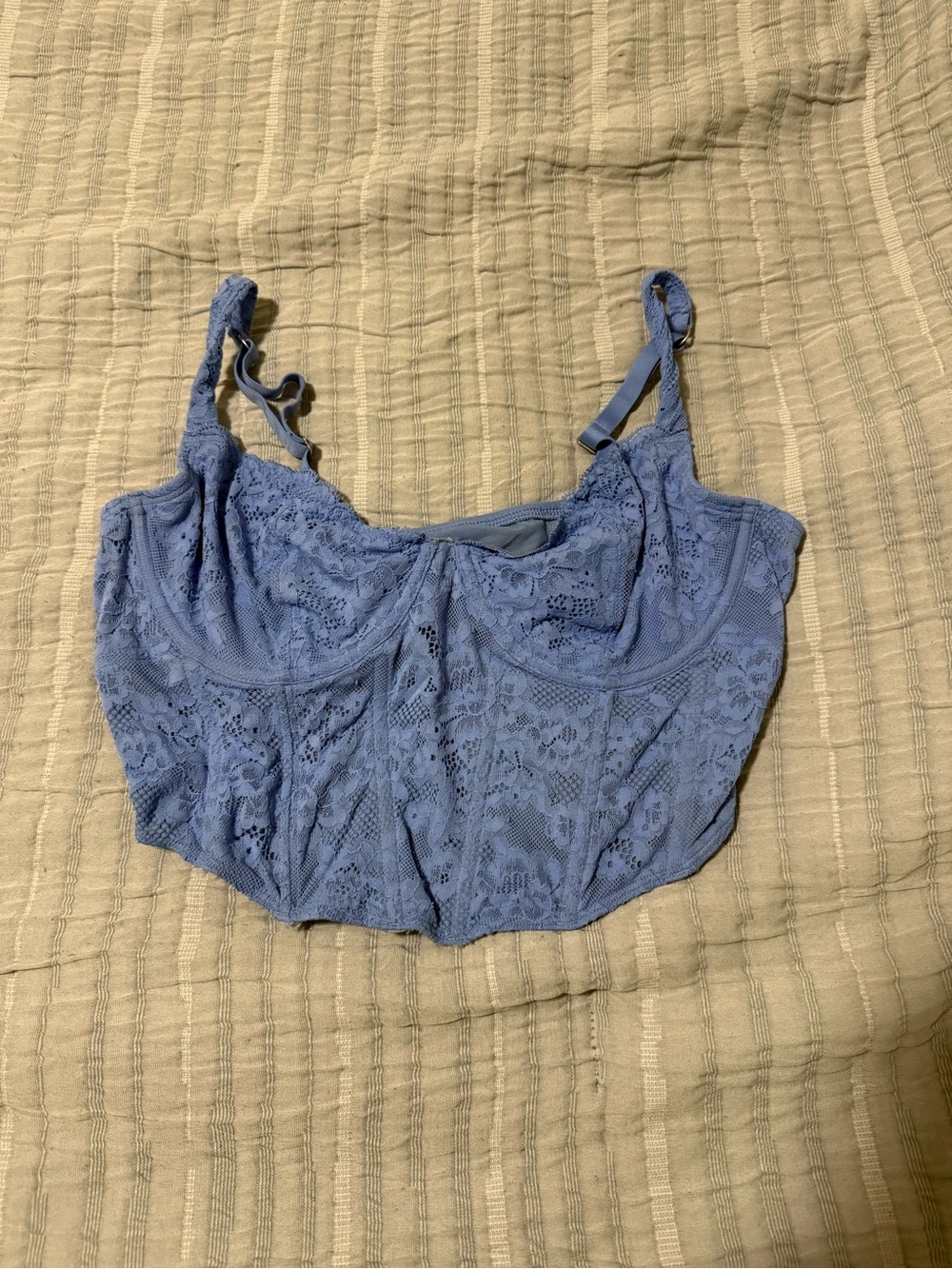 Hollister Lace Longline Bralette - Light Blue